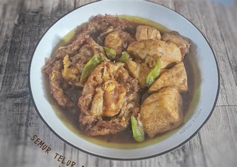 Resep Semur Telur Ceplok Tahu Bumbu Gurih Oleh Hadleny Kitchen Cookpad