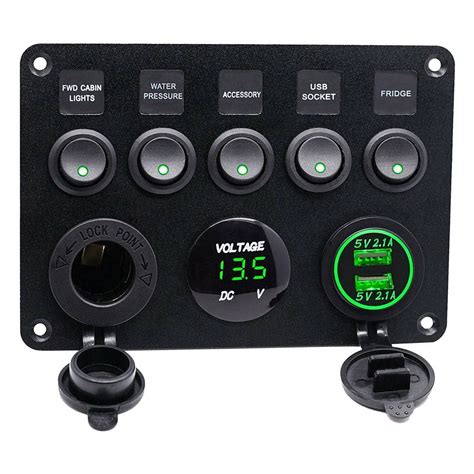 Gang V V Inline Fuse Box Led Switch Panel Dual Usb Car Boat Truck