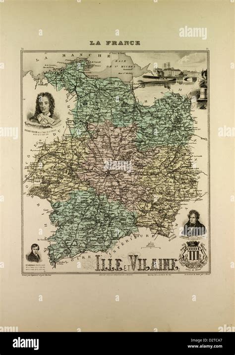 MAP OF ILLE AND VILAINE 1896 FRANCE Stock Photo - Alamy