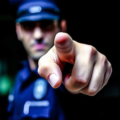 Premium AI Image A Police Finger Pointing To Front