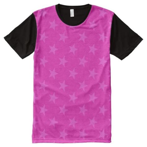 Pink Stars Pattern All Over Print T Shirt Pink Stars Star Patterns