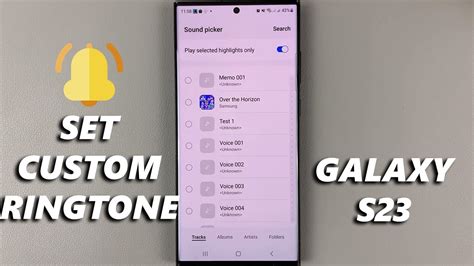 How To Set Song As Custom Ringtone On Samsung Galaxy S23s YouTube