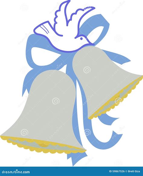 Dove Wedding Bells Stock Vector Image 59867526