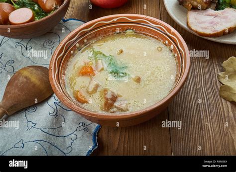 Erwtensoep Split Pea Soup Dutch Cuisine Traditional Assorted Dishes