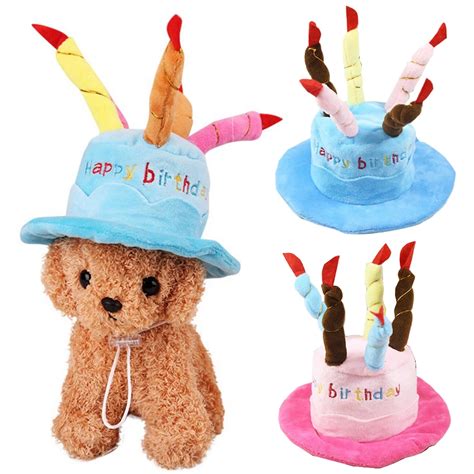 Dog Birthday Caps Cute Caps For Dogs Pet Cat Hat with Cake Candles ...