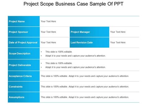 Project Scope Business Case Sample Of Ppt Powerpoint Slide Presentation Sample Slide Ppt