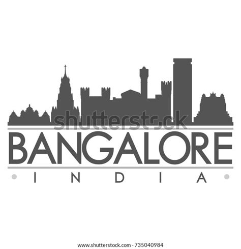 Bangalore India Skyline Silhouette Design City Stock Vector (Royalty ...