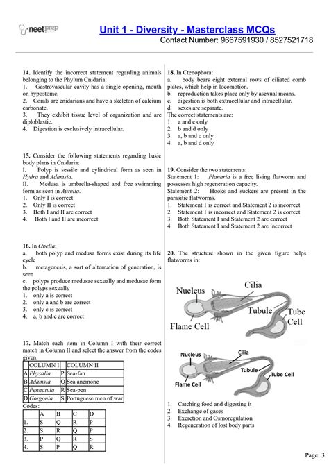 SOLUTION Unit 1 Ncert Based Mcqs Diversity In The Living World Studypool