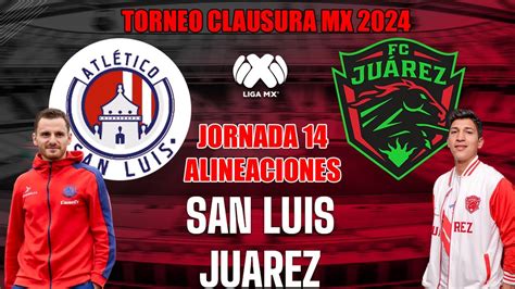 Alineaciones De Atletico San Luis Vs Juarez Por La Jornada Torneo