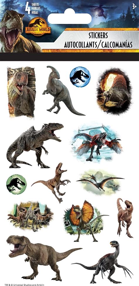 Jurassic World Dominion Standard Stickers 4 Sheet Toys And Games