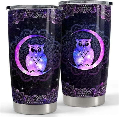 Sandjest Owl Tumbler 20oz Owls Ts For Women Girl Owl Mandala Stainless Steel