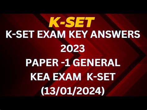 K SET Exam 2024 Paper 1 2023 Key Answer Commerce Paper Kset