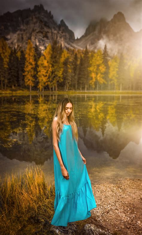 1280x2120 Girl Outdoor Lake Side 4k Iphone 6 Hd 4k Wallpapersimagesbackgroundsphotos And