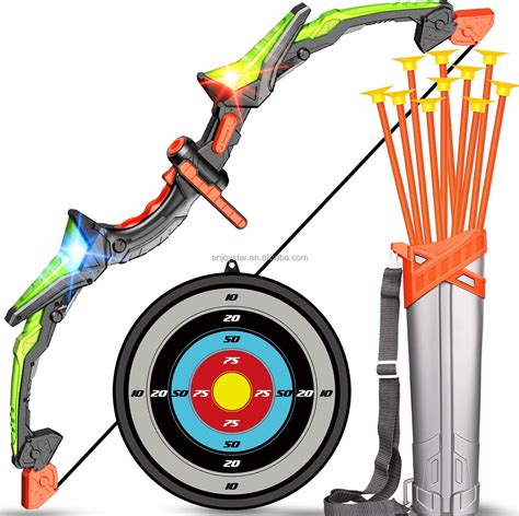 Bow And Arrow Toy Set Led Light Up Archery Toys With 10 Suction Cups ...