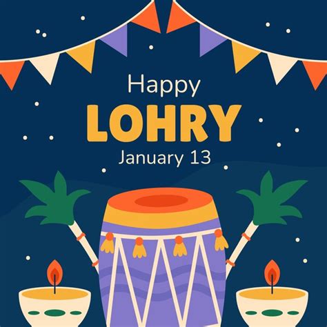 Premium Vector Flat Lohri Festival Illustration