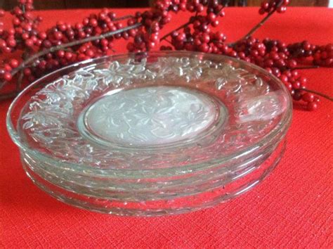 Vintage Crystal Etched Glass Dessert Plates From Princess Etsy