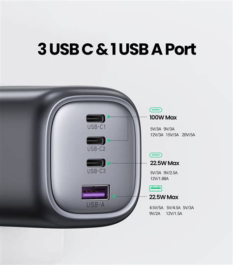 Ugreen 100w Usb C Multiport Charger 4 Port Usb Charging Station Gan