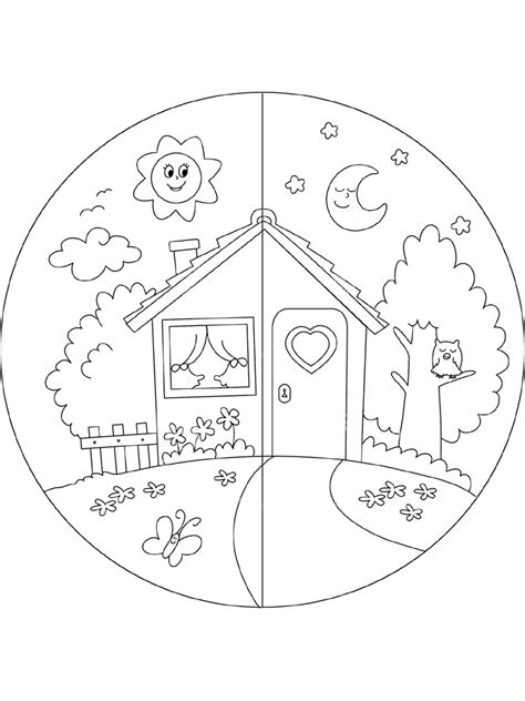 Day And Night Coloring Page Coloring Home