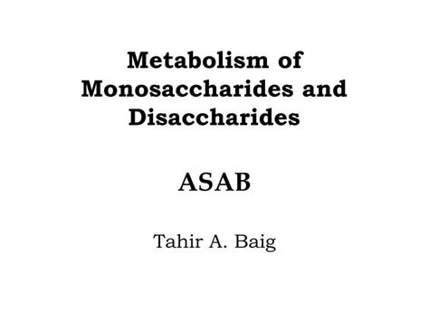 PPT Metabolism Of Monosaccharides And Disaccharides PowerPoint