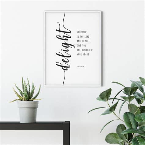 Psalm 37:4 Bible Verse Wall Art Printable Bible Quote - Etsy