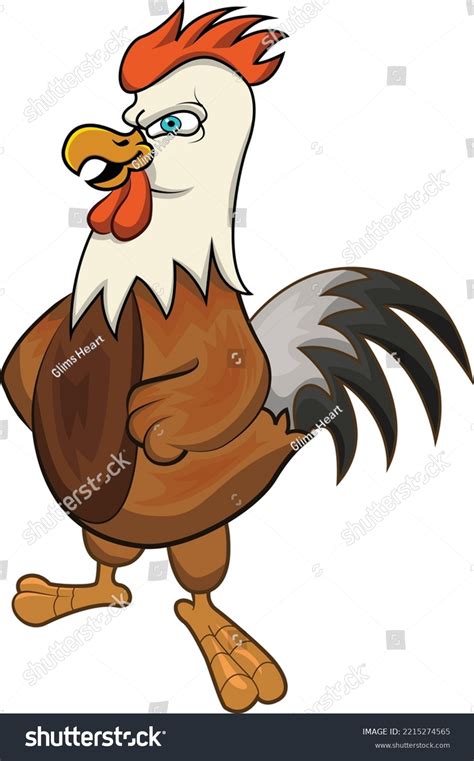 Angry Rooster Cartoon Giving Angry Attitude Stock Vector (Royalty Free ...