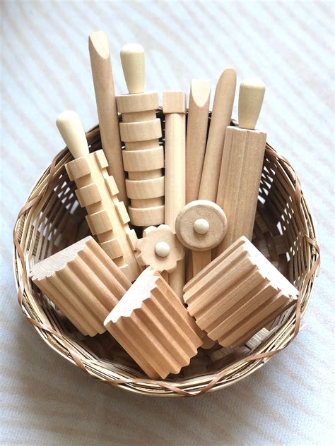 12 Pieces Wooden Playdough Tool Toys Etsy Norway