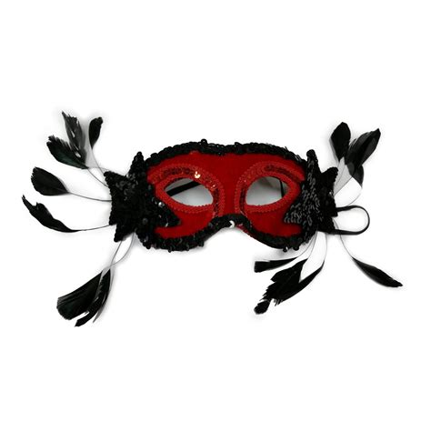 Carnival Red Feather Mask Halloween Costume Accessory - Walmart.com