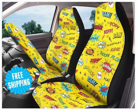 Comic Book Car Seat Cover For Vehicle Superhero Seat Protector For