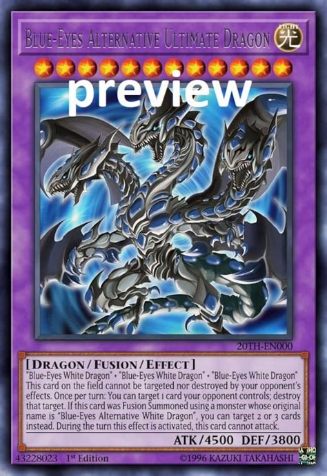 Blue Eyes Alternative Ultimate Dragon Orica Custom Card Etsy