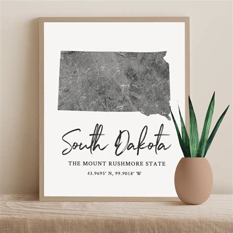 South Dakota State Map Art Print – Westbrook Print Shop