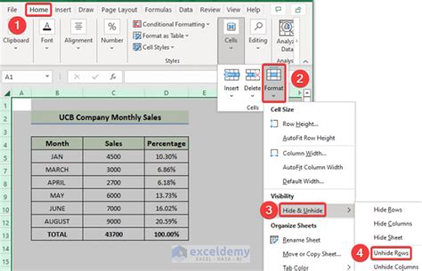 How To Unhide Multiple Rows In Excel 9 Methods Exceldemy