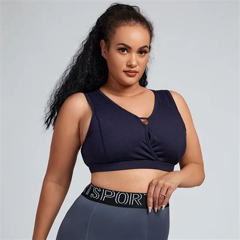 Wholesale Plus Size Sports Bra Ribbed Knit Sports Bras For Big Women