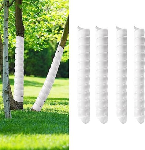 SAVITA 4pcs Tree Trunk Protectors Plastic Spiral Tree Guards 2 Sizes