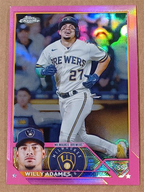 Topps Chrome Willy Adames Pink Refractor Milwaukee