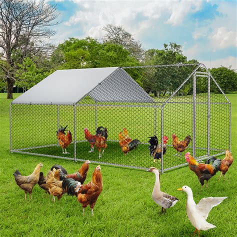 Tucker Murphy Pet™ Darionte Metal Chicken Coop Runs for Yard with Cover ...