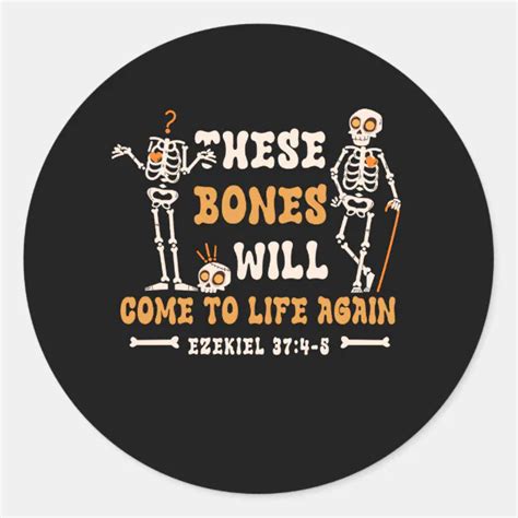 Dry Bones Come Alive Bible Verse Halloween Christi Classic Round ...