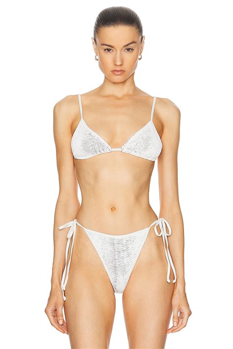 Bond Eye Luana Triangle Bikini Top In Coconut Milk Fwrd