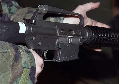 Close Up Of The 5 56mm M16a2 Assault Rifle Assigned To Staff Sergeant Ssgt Matthew Green