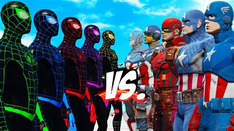 Team Spider Man Vs Team Captain America Epic Superheroes War Youtube