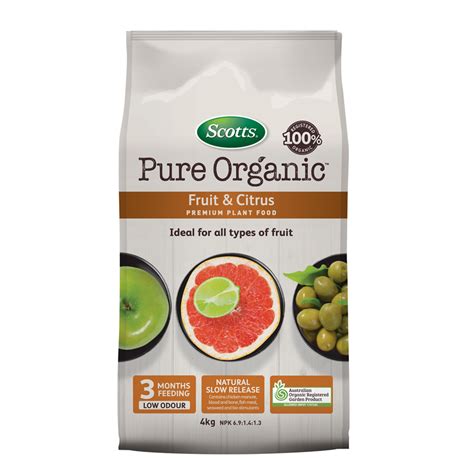 Scotts 4kg Pure Organic Premium Fruit And Citrus Plant Food