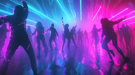 Premium Photo People Dancing At A Party Or Rave With Colorful Laser