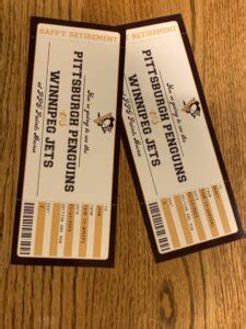 Pittsburgh Penguins Game Ticket Gift Voucher Printable Surprise