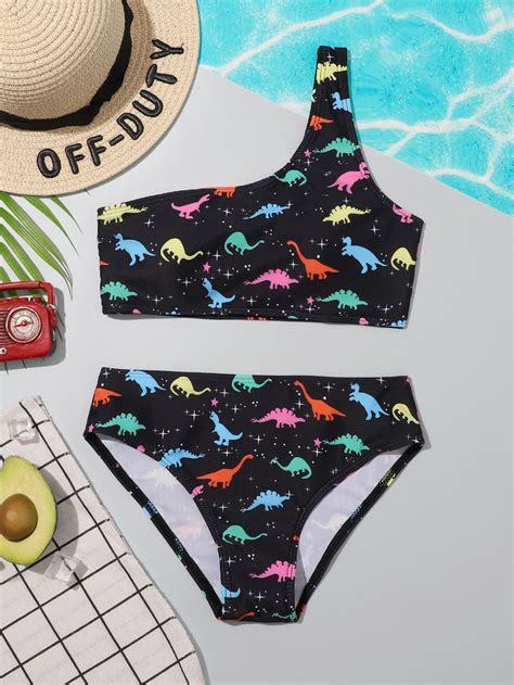 Girls Dinosaur Print Bikini Swimsuit Artofit