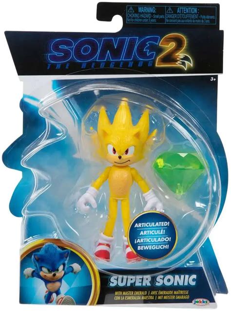 Sonic The Hedgehog 2 Movie Super Sonic 4 Action Figure Master Emerald