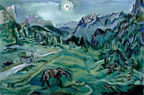 paesaggio dolomitico - Oskar Kokoschka | Wikioo.org – L'Enciclopedia delle Belle Arti