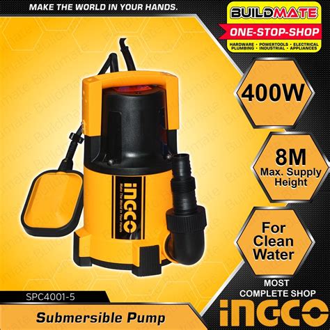 BUILDMATE Ingco 400W Submersible Water Pump Copper Motor With Float