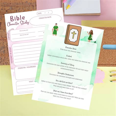 Kids Bible Study Template Bible Character Printable Sunday School ...