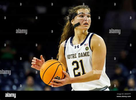 South Bend Indiana USA 14th Jan 2024 Notre Dame Forward Maddy