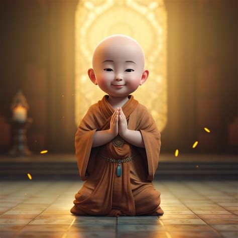 Premium Photo | A buddhist cute monk buddha purnima