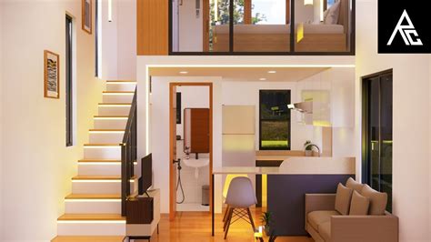 Aesthetic And Minimalist Loft Type Tiny House Design Idea 4x4 Meters